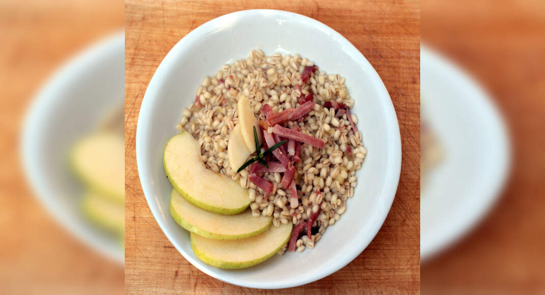 Apple with Bacon and Barley Recipe: How to Make Apple with Bacon and Barley Recipe | Homemade Apple 