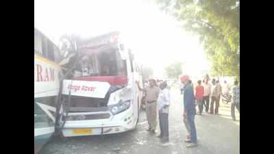 Two buses collide, driver killed