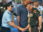 Sachin Tendulkar shakes hand with Army Chief General Bipin Rawat