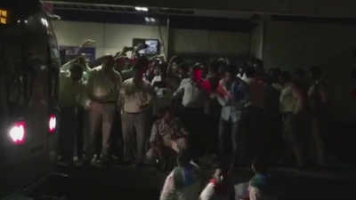 NSUI members protest against Delhi Metro fare hike, stop train at Vishwavidyalaya station