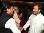 Rahul Gandhi shakes hand with Akhilesh Yadav