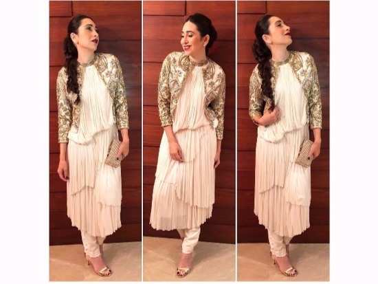 Karisma Kapoor demos how to work a jacket with your ethnic wear for this festive season
