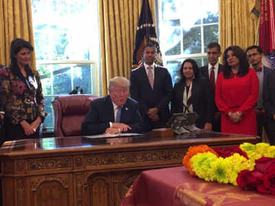 Donald Trump celebrates Diwali in Oval office