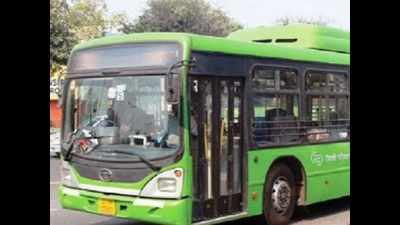 DTC bus catches fire in North West Delhi