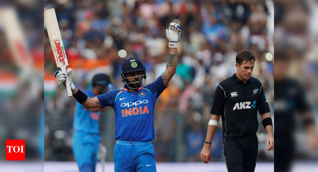 India (232/4) beat New Zealand (230/9) by 6 wickets, level series 1-1