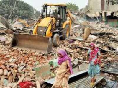 Kathputli Colony residents protest as 500 houses razed