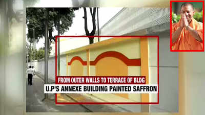 UP CM Yogi Adityanath's big colour push, paints govt buildings in saffron