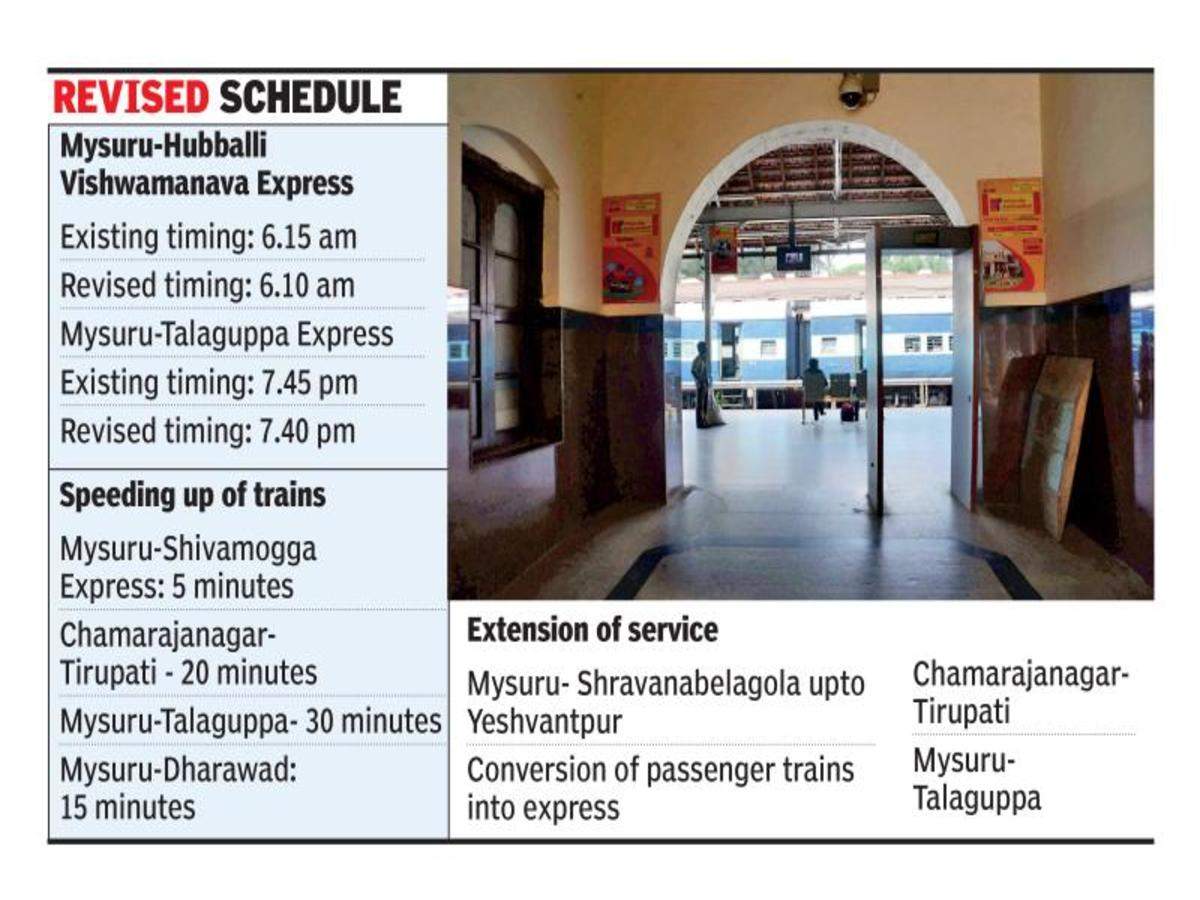 Train Timings To Be Changed From Today Mysuru News Times Of India