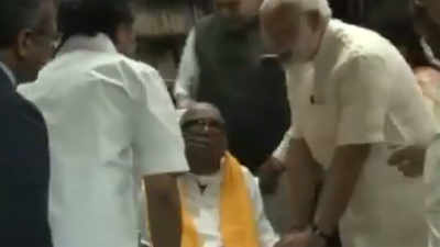 PM Modi meets Karunanidhi in Chennai