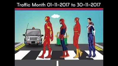 UP Police makes Chacha Chaudhary, Superman and Harry Potter spread awareness about traffic awareness month