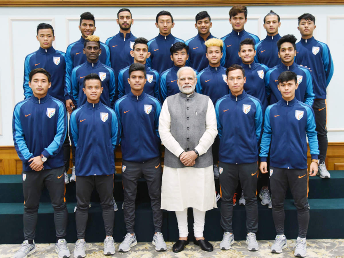 India U 17 Football Team Pm Narendra Modi Meets India U 17 Football Squad Football News Times Of India