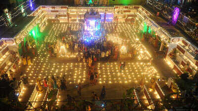 Thousands of lamps light up Bengaluru's temple tank on last Monday of Karthika