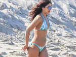 Priyanka walking on beach