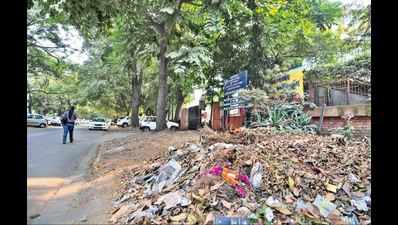 Waste pile lies next to govt complex for days