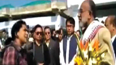 On cam: High drama at Imphal airport after VVIP arrival delays flight