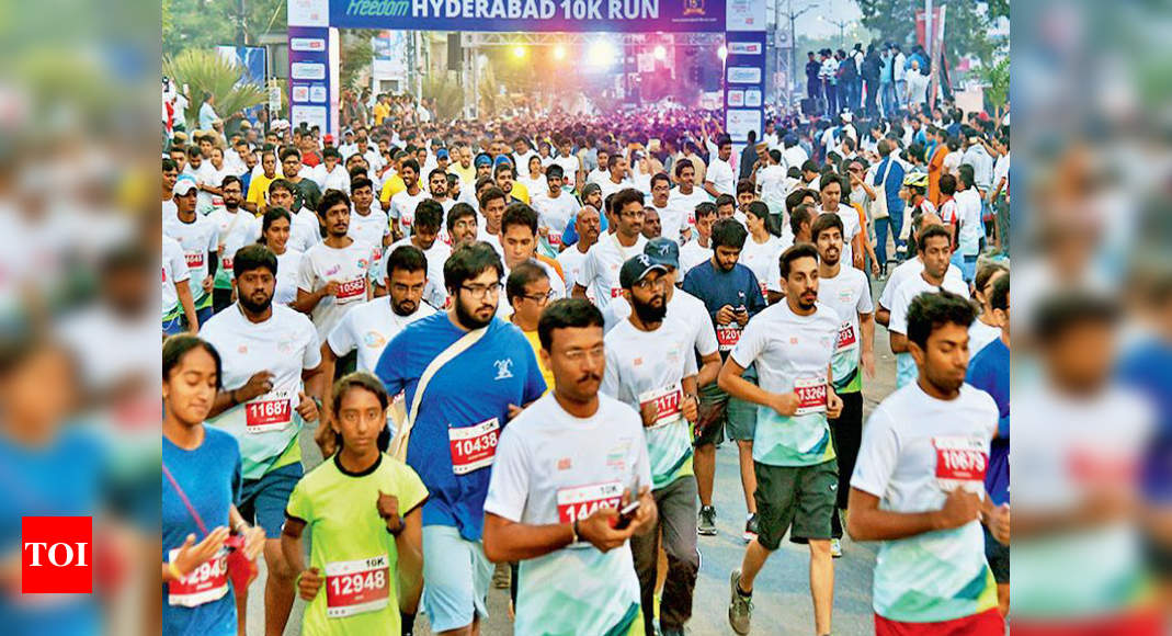 Hyderabad wakes up to running feet, over 12,000 take part in 10k run
