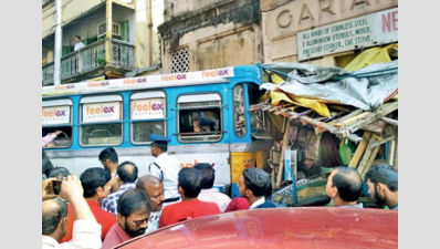 Bus with 844 cases rams into shops