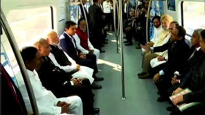 Hyderabad gets new wheels; PM Narendra Modi and KCR take a ride in Metro