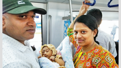 Couple gift Metro launch ride to infant