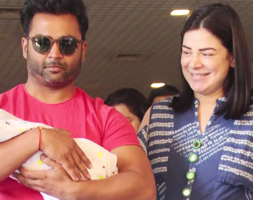 
Sachiin Joshi and Urvashi Sharma leave with their new-born baby boy from hospital
