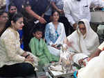 Kajol, Yug, Tanishaa and mother Tanuja at a temple