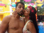 Monalisa and husband Vikrant Singh Rajpoot at Bharti's pool party