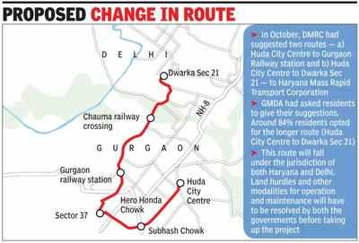 Dwarka Metro Station Map Tweak City Centre-Dwarka Metro Line Alignment: Gmda | Gurgaon News - Times  Of India