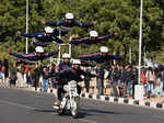 Daredevils perform stunt