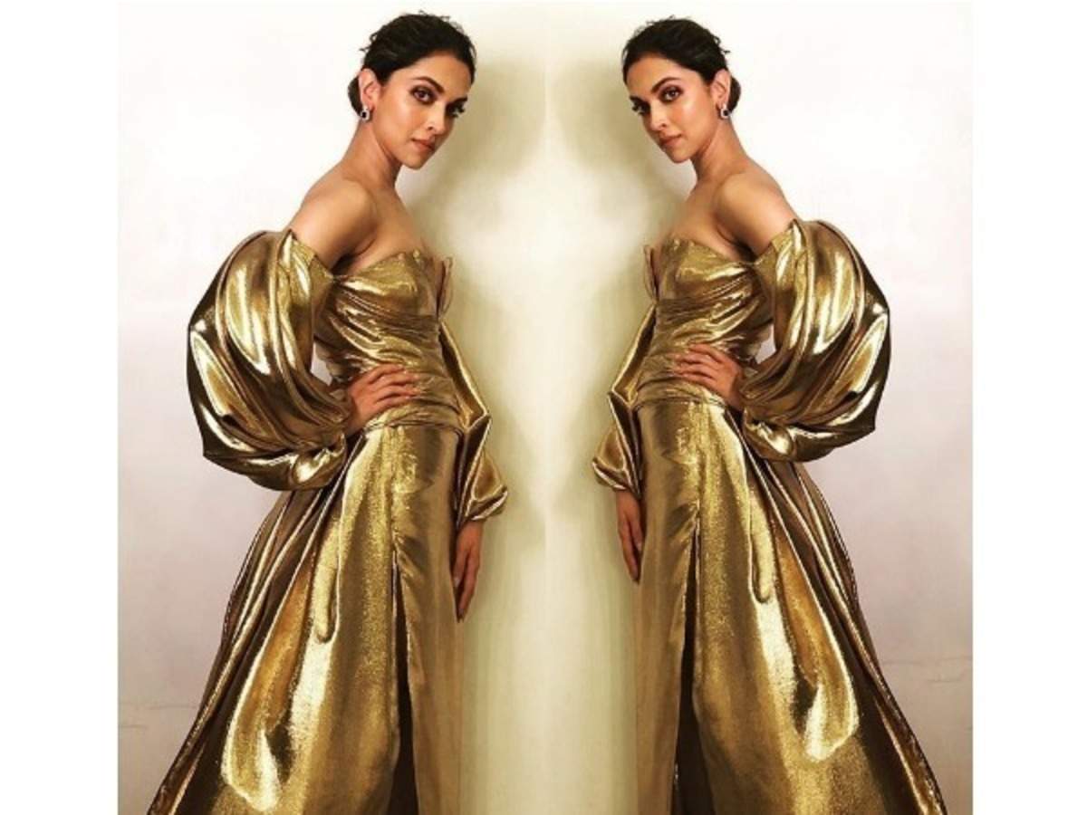 Deepika Padukone Sparkles in Black & Gold at Amitabh's 70th B'day Party —  Indian Fashion | Indian fashion, Fashion, Indian dresses