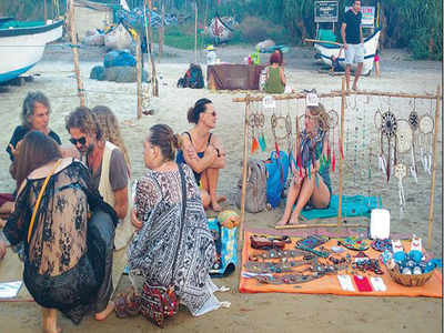 On Arambol Beach A Market By The Russians Goa News