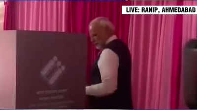 PM Narendra Modi casts his vote in Sabarmati's Ranip