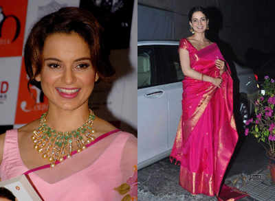 Kangana Ranaut's pink sari collection is to die for