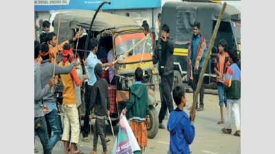 Truckers block roads in state, go on indefinite strike