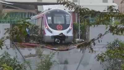 DMRC suspends 4 employees after Metro breaks through depot wall