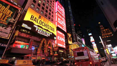 After London, 'Free Balochistan' posters appear in New York City's Times Square