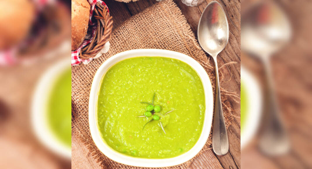Spinach and Peas Soup Recipe: How to Make Spinach and Peas Soup Recipe | Homemade Spinach and Peas S