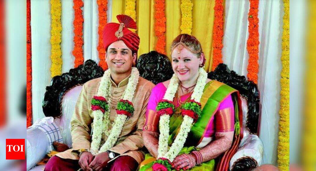 American Bride American girl marries Puttur boy in traditional Indian