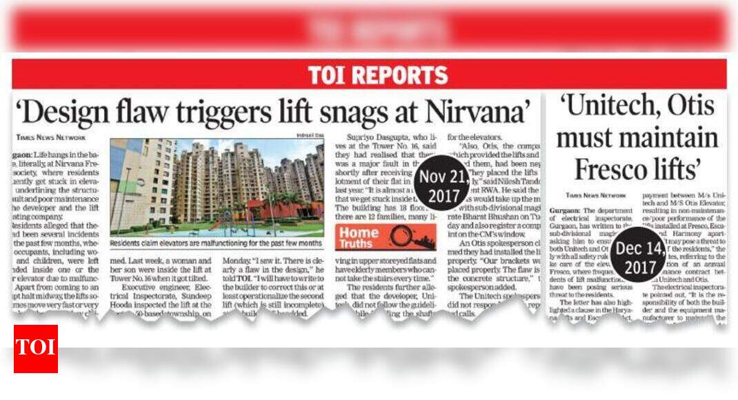 DLF3’S Fresco Apartments Fresco lift snag Upkeep firm restores contract with builder