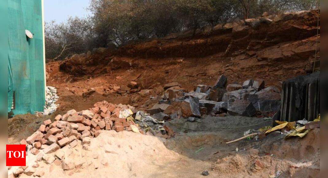 Suncity plot owner cuts into hills to make road Gurgaon News Times