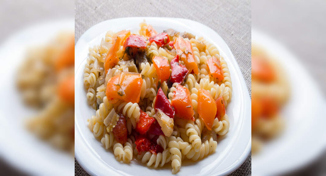 Roasted Pepper Pasta Salad Recipe: How to Make Roasted Pepper Pasta Salad Recipe | Homemade Roasted 