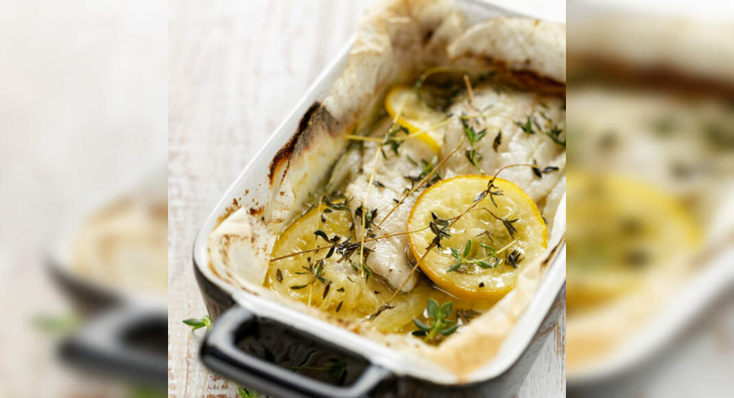 Baked Cod with Lemon and Thyme Recipe: How to Make Baked Cod with Lemon and Thyme Recipe | Homemade 