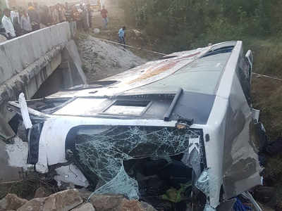 7 killed as KSRTC Airavat bus topples near Hassan