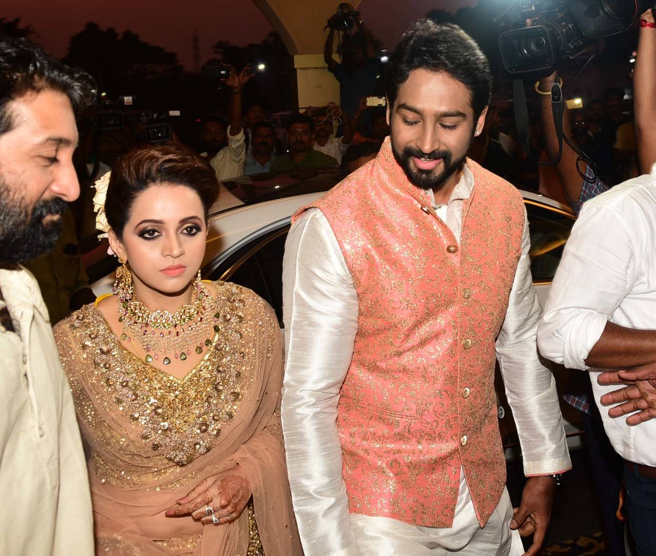 PHOTOS: Bhavana-Naveen wedding reception, a star studded affair! | Malayalam  Movie News - Times of India