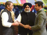 Praful Patel, Rajyavardhan Singh Rathore and Sukhbir Singh Badal
