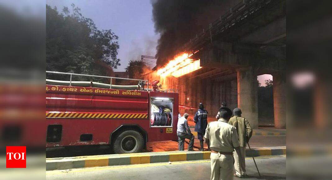 Fire At Railway Track Fire beside tracks delays several trains