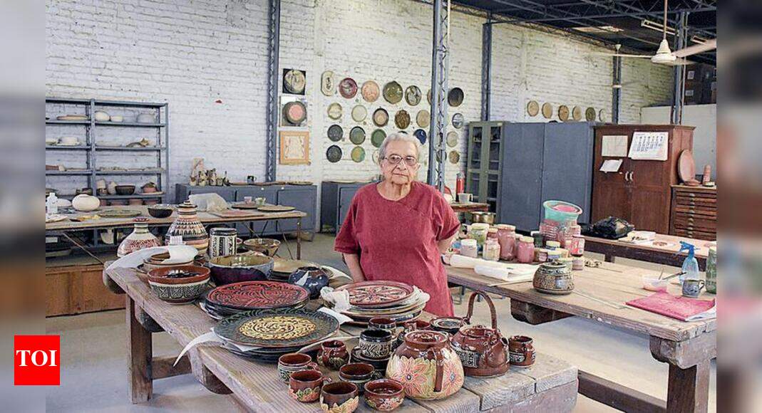 MS University At 92, her passion for pottery is intact Vadodara News Times of India