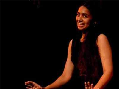Shilpi Marwaha performs her play 'A Woman Alone' at DU's Shivaji College