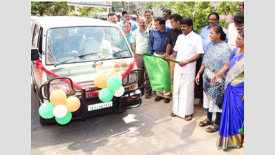 Officials donate two vehicles to NGO for collecting excess food in Chennai