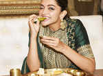 Deepika enjoying Rajasthani Thali