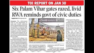 Entry gates gone, robbers target Palam Vihar homes